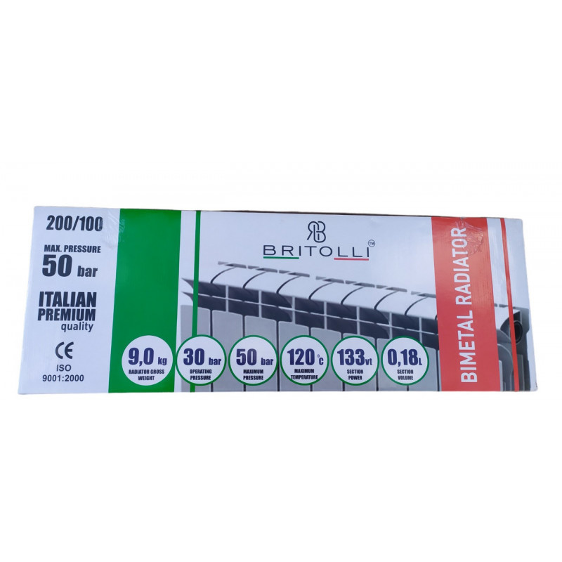 Радіатор біметалевий 100/200 "BRITOLLI"