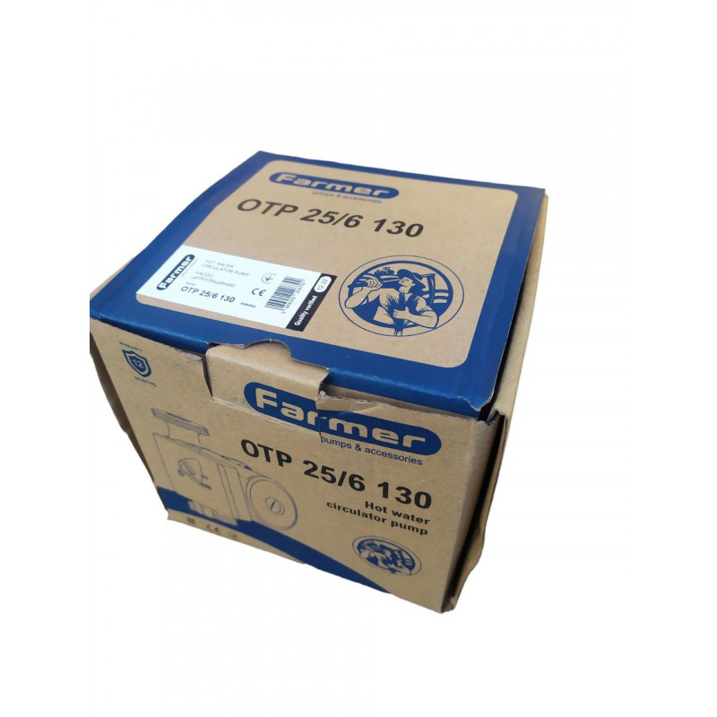 Циркуляційний насос 25-6-130 з гайками (мідне обмотування), "FARMER" Румунія