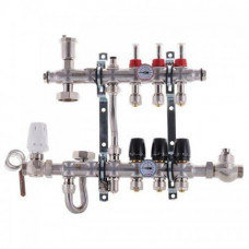 Колектор з вбудованим змішувальним вузлом в зборі на 3 контура, нержавіюча сталь (SUS304)
