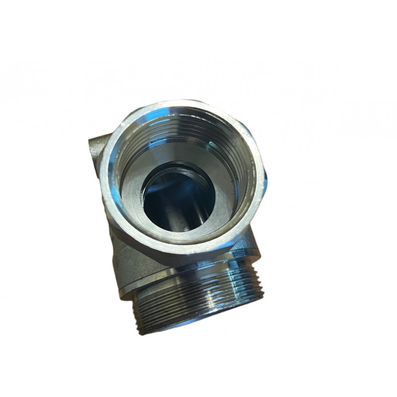 Кран кутовий з американкою 1", з термометром, "Koer" Чехія