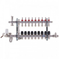 Колектор з вбудованим змішувальним вузлом в зборі на 9 контурів, нержавіюча сталь (SUS304)