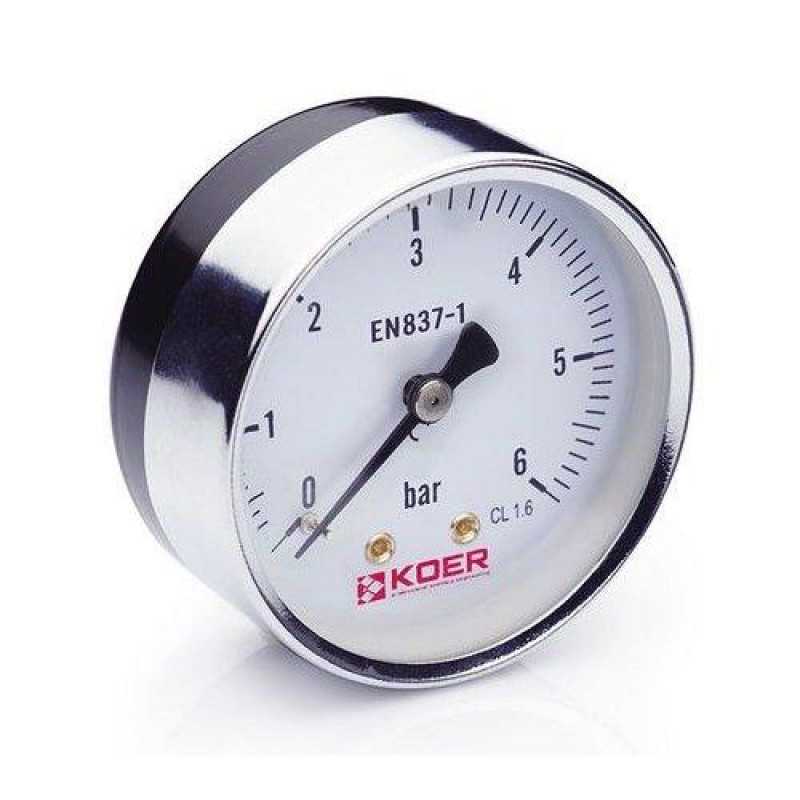 Манометр аксиальный 6 bar, D=63мм, 1/4'' "Koer"