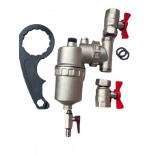 Сепаратор шламу магнітний з кранами та повітрявідвідником (латунний) 1"