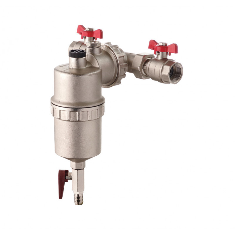 Сепаратор шламу магнітний з кранами та повітрявідвідником (латунний) 1"