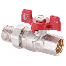 Кран 1/2" Гайка-Штуцер Метелик з "американкою", прямий "EUROPRODUCT" Чехія