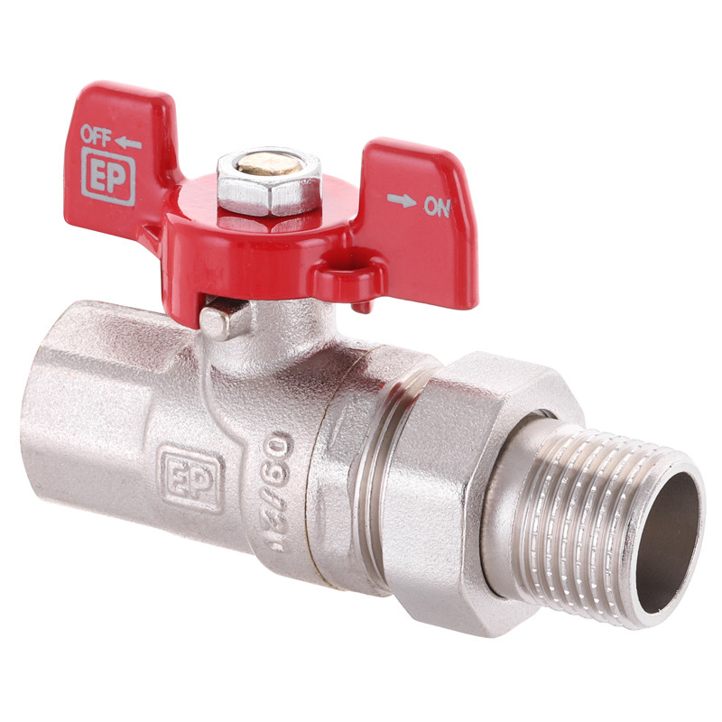 Кран 1/2" Гайка-Штуцер Метелик з "американкою", прямий "EUROPRODUCT" Чехія