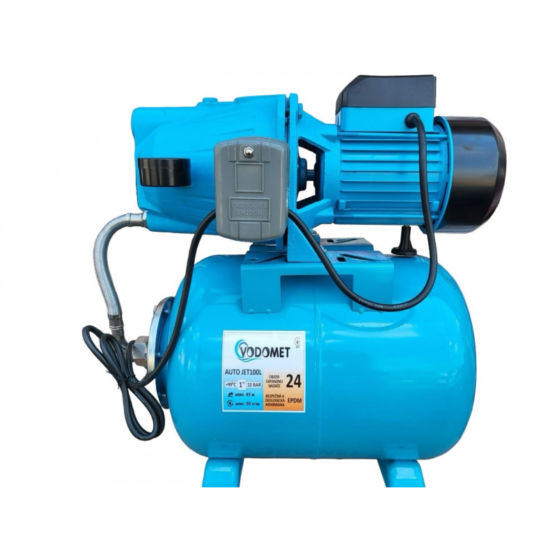 Насосна станція 24 літри, насос JET100L, Q = 3 кб/м, P = 1100 Вт, "Vomomet" Словенія