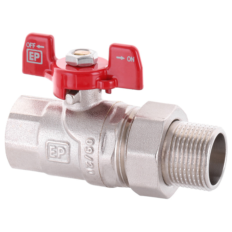 Кран 3/4" Гайка-Штуцер Метелик з "американкою", прямий "EUROPRODUCT" Чехія