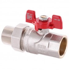 Кран 3/4" Гайка-Штуцер Метелик з "американкою", прямий "EUROPRODUCT" Чехія