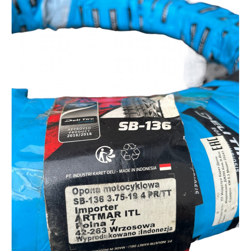 Мотошина 3.75-19 на "Дніпро", "Урал", "МТ" (камерна ТТ), "Deli Tire" Індонезія