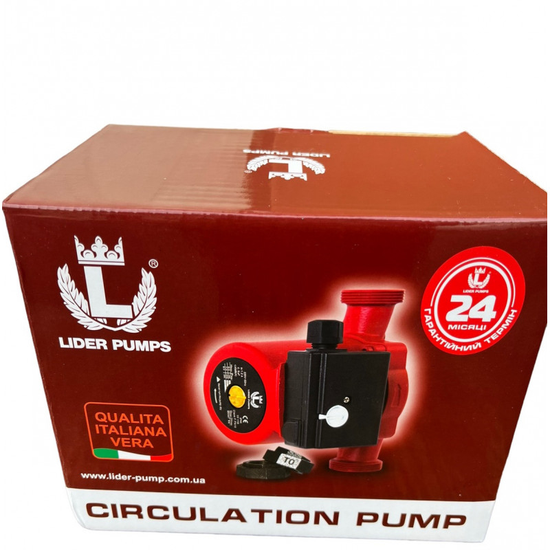 Насос циркуляційний "Lider Pumps" LPS 25-80-180 з гайками, (мідна обмотка), Польща