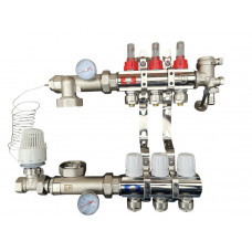 Колектор для теплої підлоги в складі на 3 контури латунний "EUROPRODUCT"