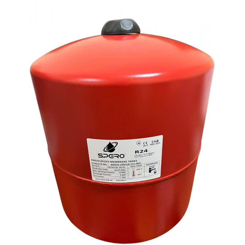 Бак розширювальний 24 літри, циліндричний, (1"), "Spero" Італія