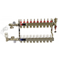 Колектор для теплої підлоги у зборі на 10 контурів, "Europroduct" НЕРЖАВІЙКА