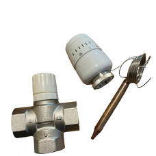 Термостатичний триходовий змішувальний клапан (DN 25) + Термоголовка (20-60°С), "Europroduct" Чехія