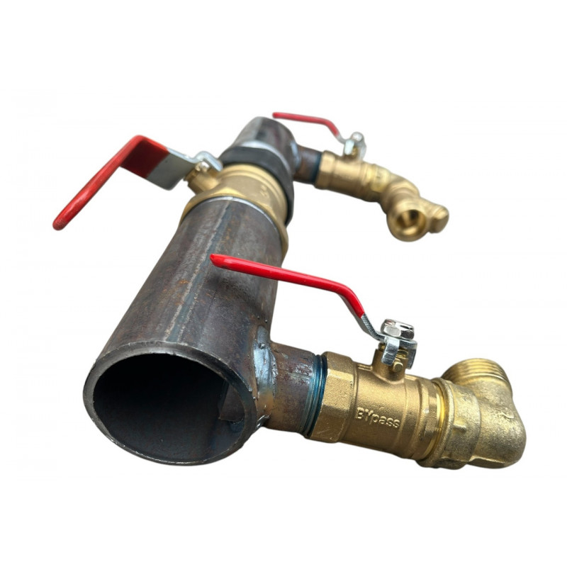 Байпас 2" (ДУ 50) з краном, короткий (400 мм)