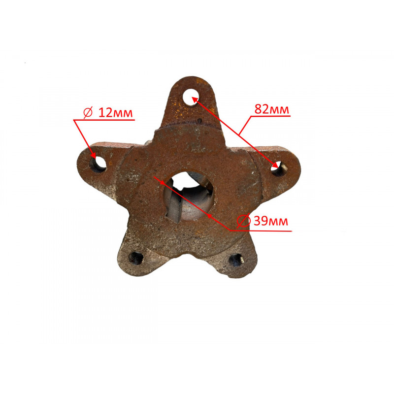 Ступиця колеса на мінітрактор 12-15 к.с, 5 болтів, вал-39мм