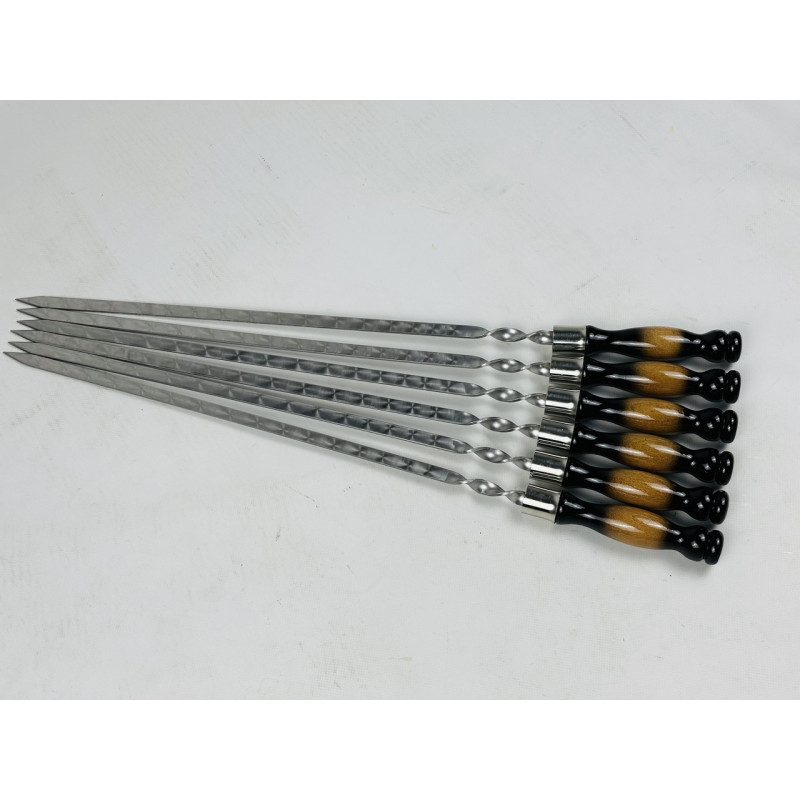 Шампура ПРЕМІУМ, з деревяною ручкою