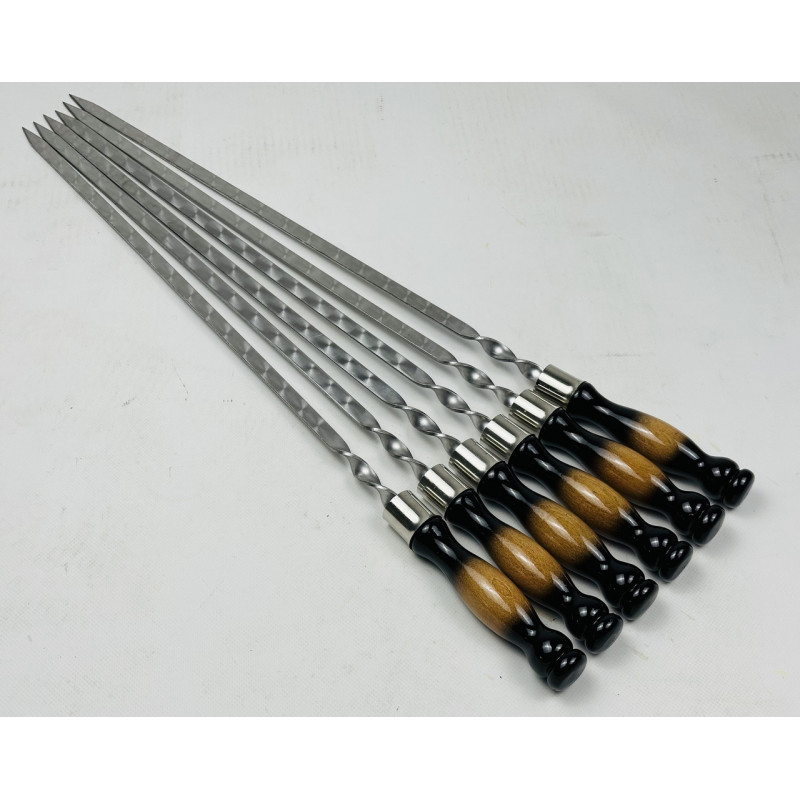 Шампура ПРЕМІУМ, з деревяною ручкою