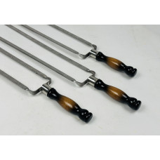 Подвійний шампур ПРЕМІУМ, з деревяною ручкою