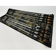 Набір шампурів в чохлі ПРЕМІУМ, (7 штук, подвійний шампур + чохол)