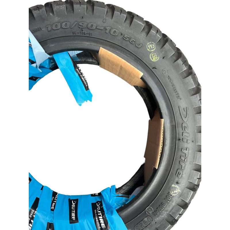 Покришка 100/90-10 (3.50-10) "DeliTire" MUSSO 56J, TL — безкамерна, 4PR, Індонезія