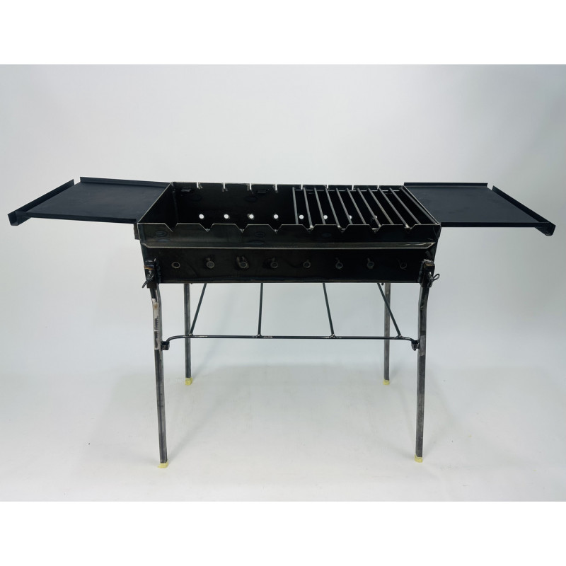 Стаціонарний мангал 3 мм, зі зйомними ніжками і двома боковими столиками