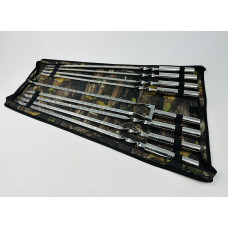 Набір шампурів в чохлі СРІБЛО, (7 штук, подвійний шампур + чохол)