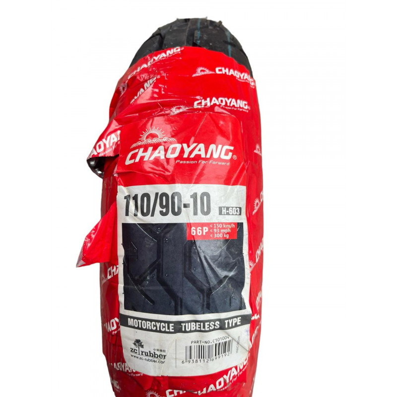 Покришка 110/90-10 66P, TT - камерна, Load Range 'C', (4PR),  "ChaoYang"
