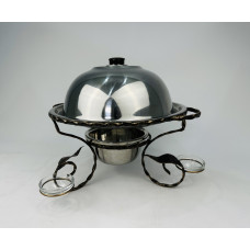 Садж для подачі (підігріву) шашлику 36 см. з соусницами + кришка, посилений