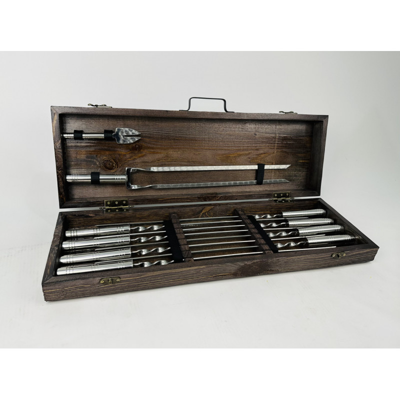 Набір шампурів в кейсі СРІБЛО