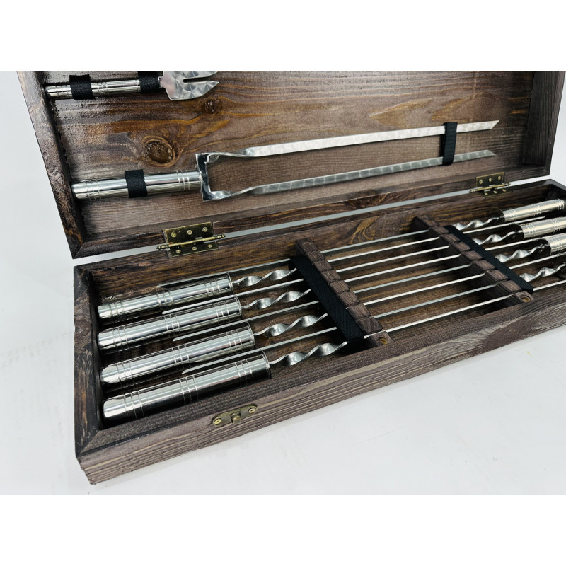 Набір шампурів в кейсі СРІБЛО