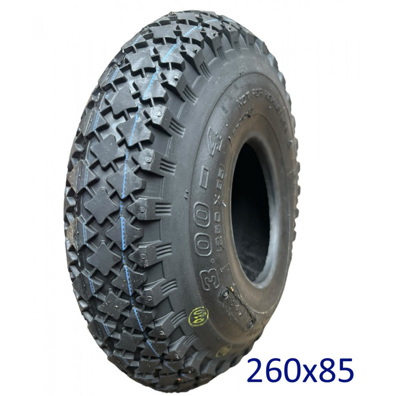 Покришка 3.00-4 (260х85) (60% каучуку) для садово-будівельної тачки, візки, дитячий квадроцикл "Deli Tire" Індонезія