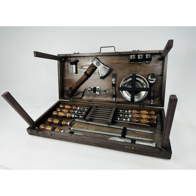 Подарунковий набір для пікніка Кизляр MAX, ручної роботи (шампура і аксесуари)