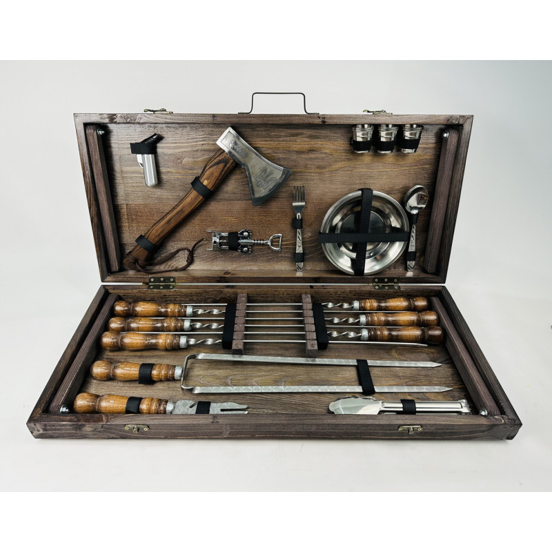 Подарунковий набір для пікніка Кизляр MAX, ручної роботи (шампура і аксесуари)