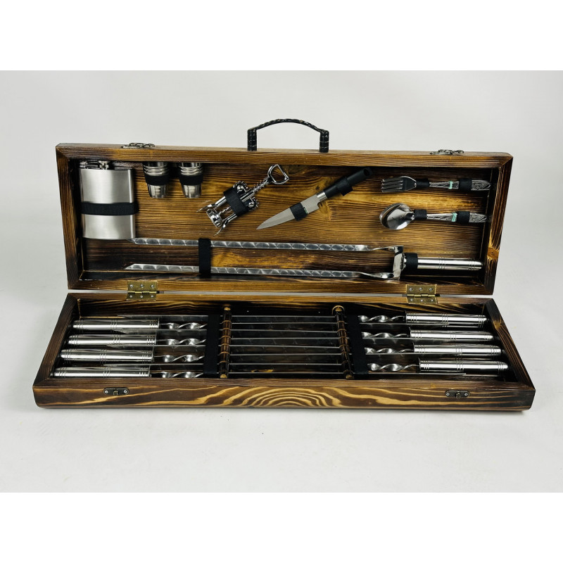 Набір шампурів в кейсі СТАЛЬНИЙ