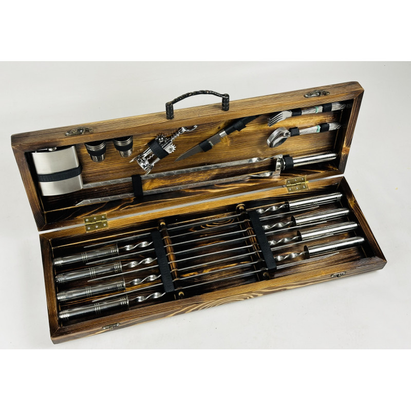 Набір шампурів в кейсі СТАЛЬНИЙ