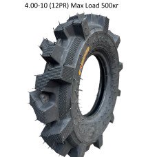 Покрышка с камерой 4.00-10 12PR – сверхпрочная (Max Load 500 кг) для мотоблока, мотокультиватора