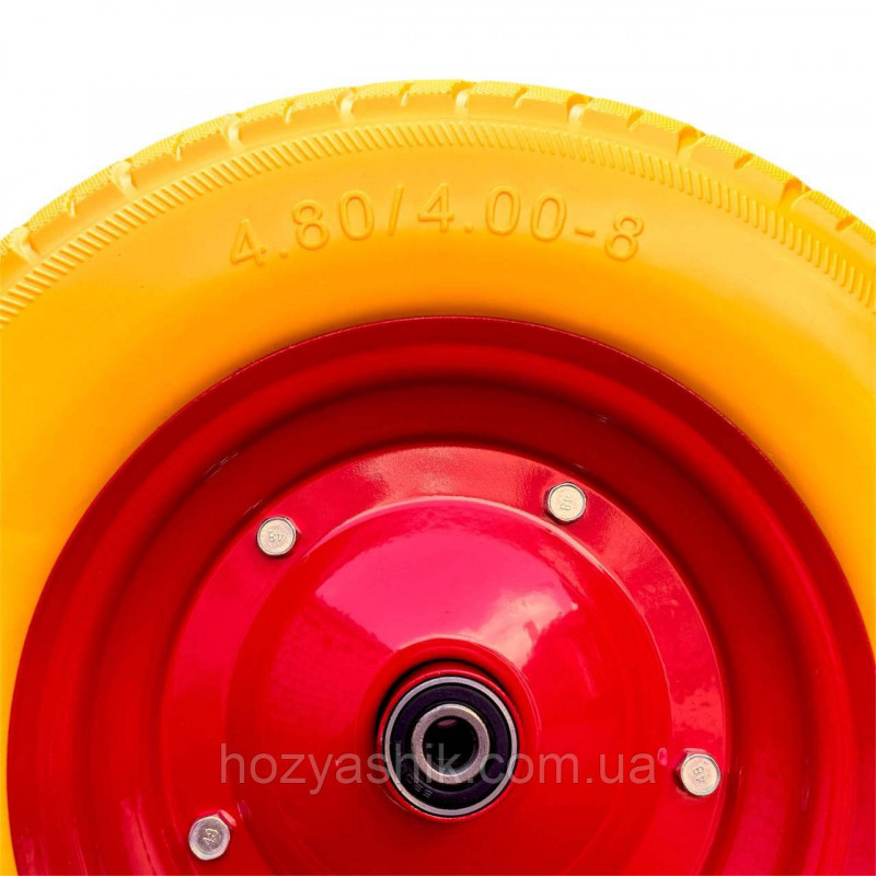 Колесо на тачку пінополіуретанове 4.00-8 (4.80/4.00-8) діаметр 380мм, під вісь 12мм