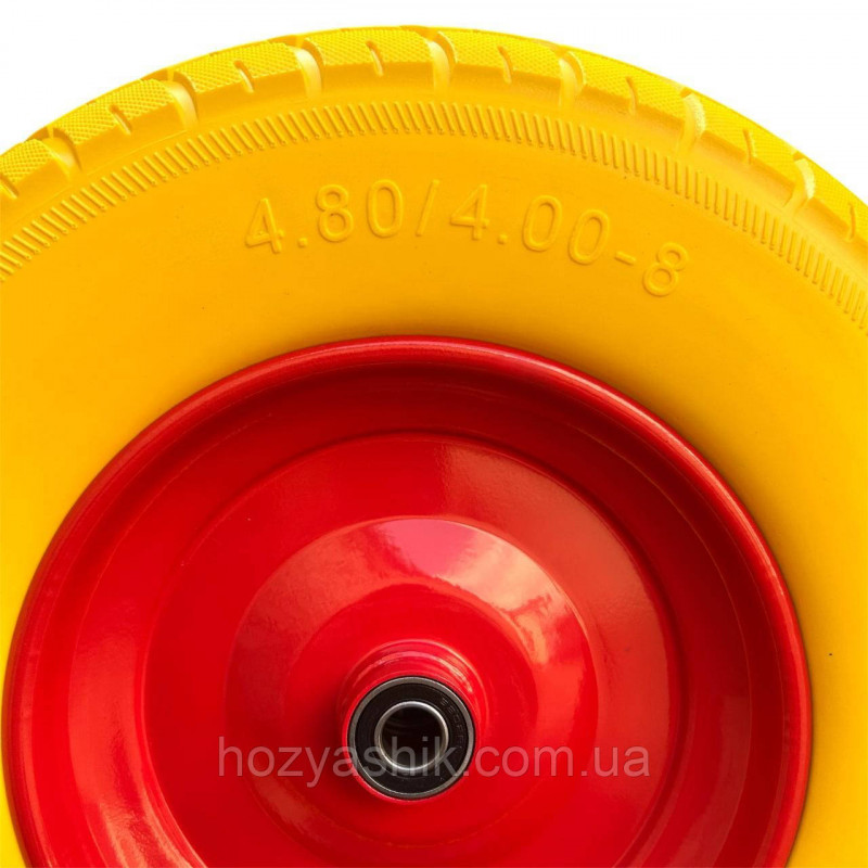 Колесо на тачку пінополіуретанове 4.00-8/16 мм (4.80/4.00-8) діаметром 390 мм
