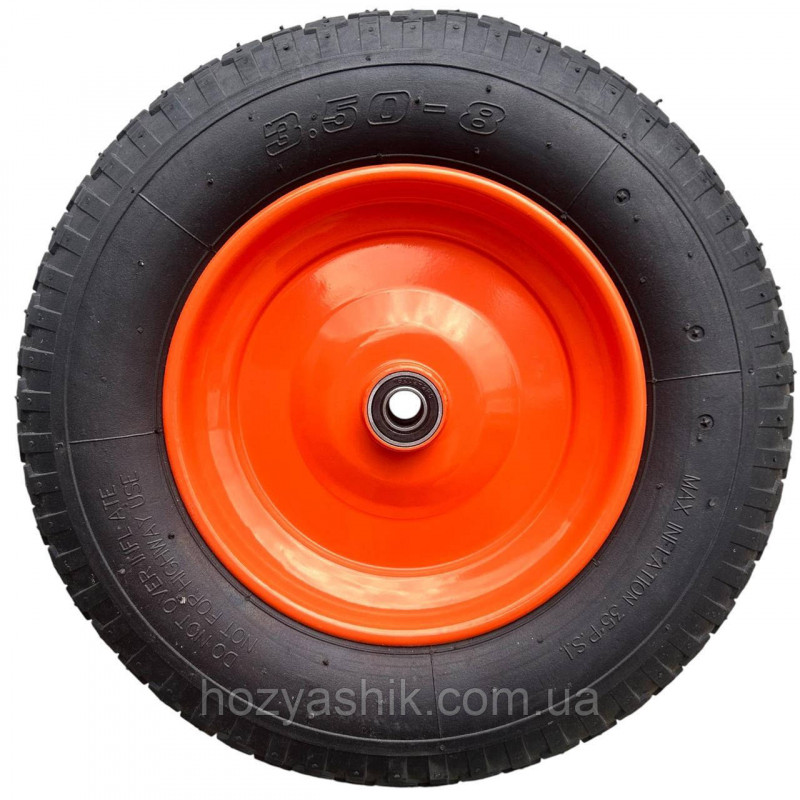 Колесо на тачку діаметром 360 мм, модель 3.50-8/16, пневматичне