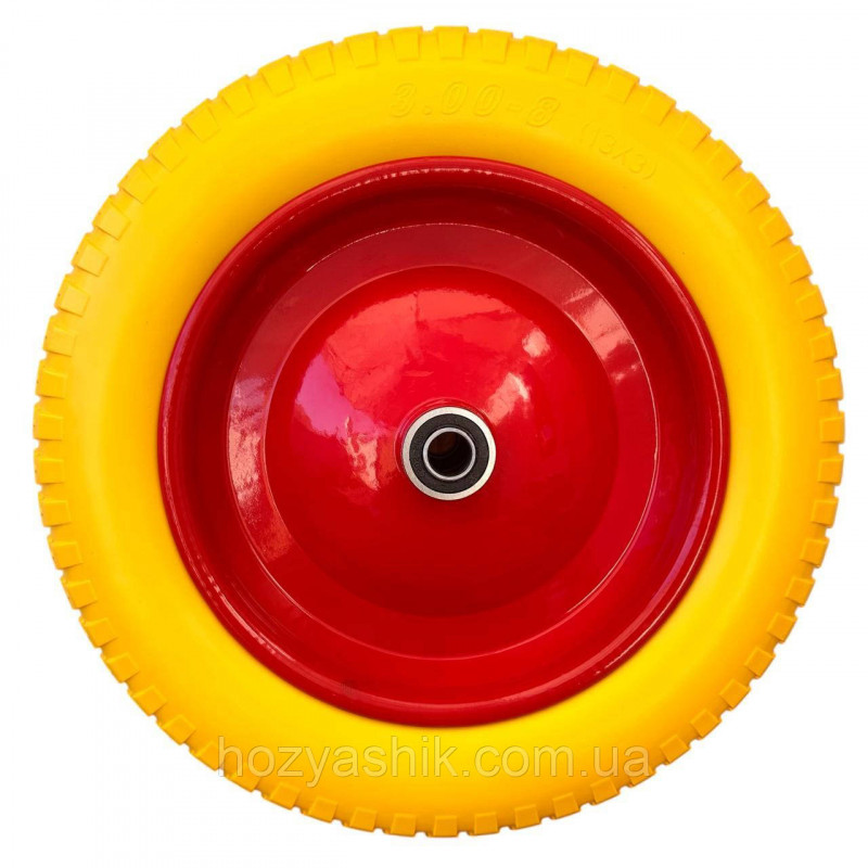 Колесо на тачку пінополіуретанове 3.00-8/16 мм (13х3) діаметром 330 мм