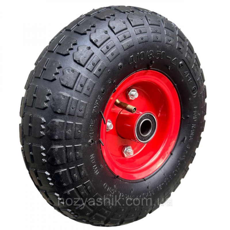 Колесо на тачку діаметром 250 мм, модель 3.50-4/16 (4.10/3.50-4), надувне