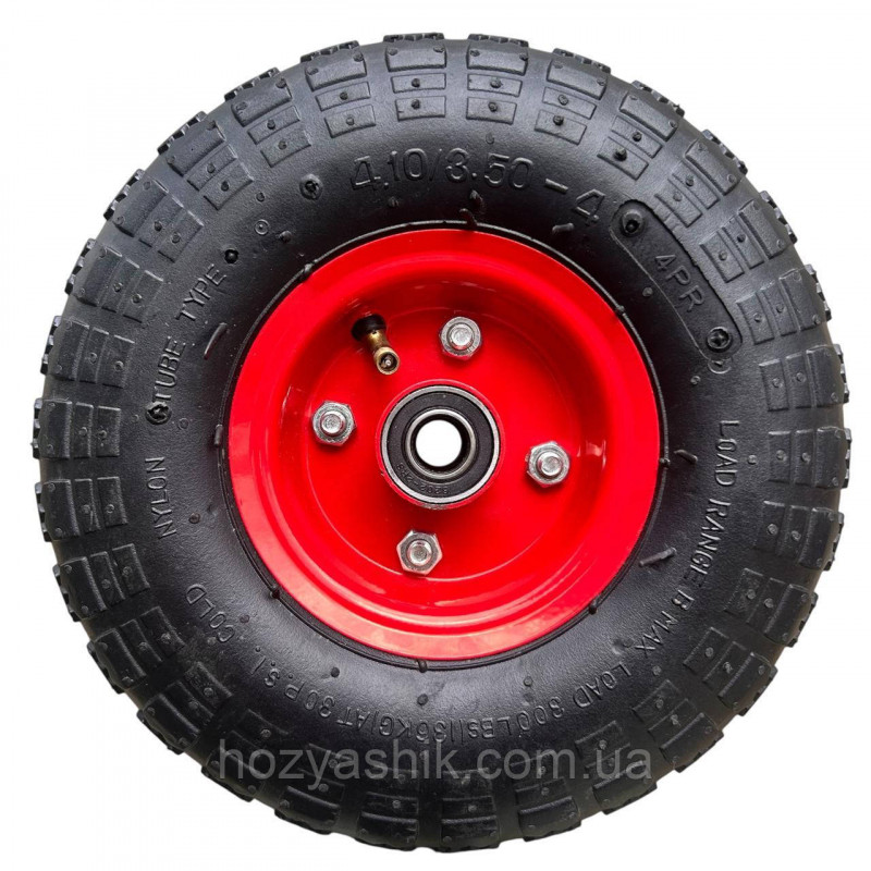 Колесо на тачку діаметром 250 мм, модель 3.50-4/16 (4.10/3.50-4), надувне