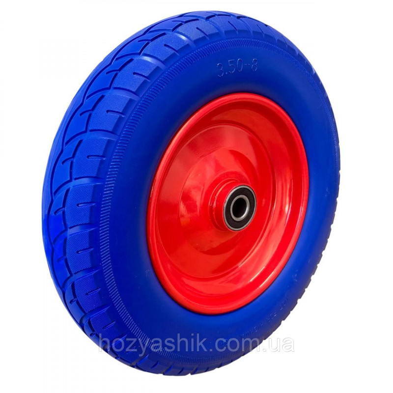 Колесо 3.50-8 пінополіуретанове на тачку, діаметр 350 мм, ширина 80мм, під вісь 20мм
