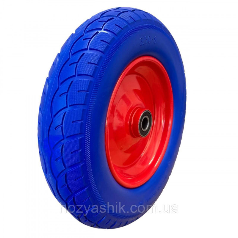 Колесо 3.50-8 пінополіуретанове на тачку, діаметр 350 мм, ширина 80мм, під вісь 20мм
