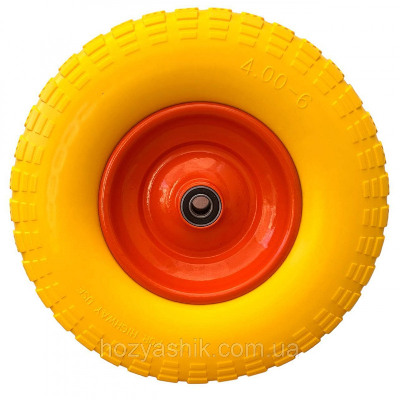 Колесо на тачку пінополіуретанове 4.00-6/16 мм діаметром 320 мм