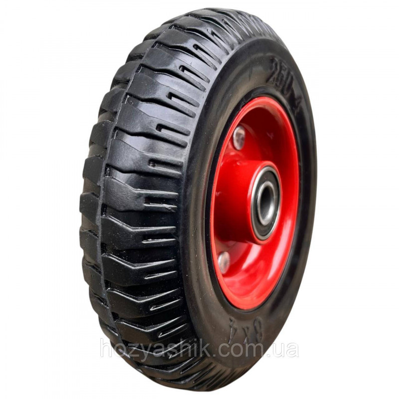 Колесо 2.50-4 для тачки та візка (200×50 мм) чорна гума, навантаження до 235 кг