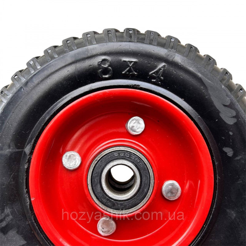 Колесо 2.50-4 для тачки та візка (200×50 мм) чорна гума, навантаження до 235 кг