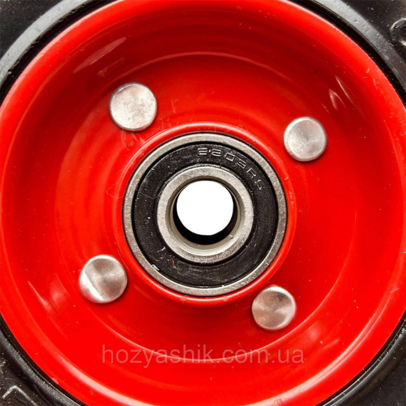 Колесо 2.50-4 для тачки та візка (200×50 мм) чорна гума, навантаження до 235 кг